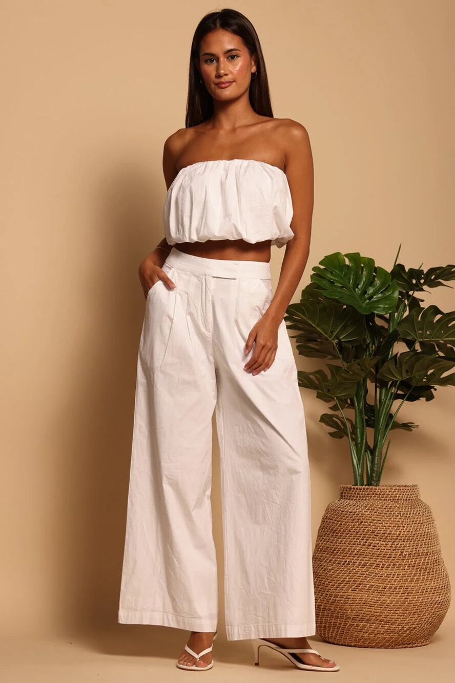 NWT Shore Brand Windsor Wide Leg Trousers, Cream -XL